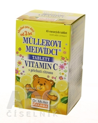 Levně Dr. Müller Pharma s.r.o. Müllerová medvídci - vitamin C tbl s příchutí citrónu 1x45 ks 45 ks