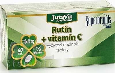 Levně JuvaPharma Kft. JutaVit Rutin + vitamín C tbl 1x60 ks 60 ks
