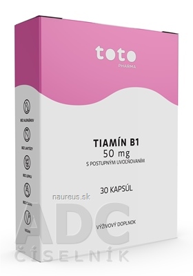 Levně TOTO Pharma s.r.o. TOTO thiamin B1 50 mg cps s postupným uvolňováním 1x30 ks 50mg
