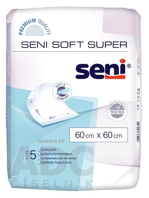 Levně Torunskie Zaklady Materialow Opatrunkowych S.A. Seni SOFT SUPER NEW hygienické podložky, 60x60 cm, 1x5 ks