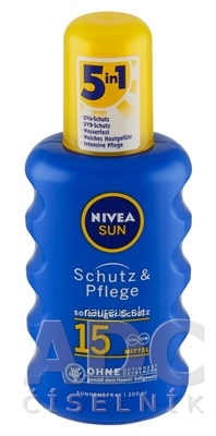Levně Beiersdorf S.A. NIVEA SUN Sprej na opalování OF15 5v1, 1x200 ml 200ml