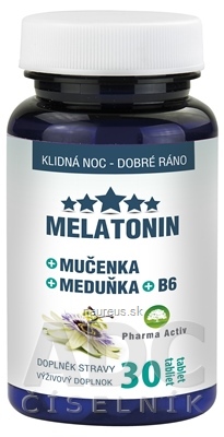 Levně ADITIVA SK, s.r.o. Pharma Activ MELATONIN + Mučenka + Meduňka + B6 tbl (meduňka) (inov.2019) 1x30 ks