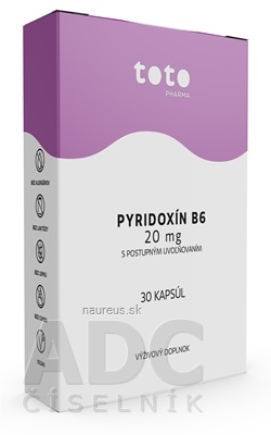 Levně TOTO Pharma s.r.o. TOTO pyridoxin B6 20 mg cps s postupným uvolňováním 1x30 ks 20mg