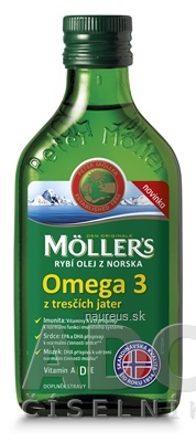 Levně Orkla Health AS MOLLER&#39;S Omega 3 RYBÍ OLEJ Natur z jater tresek 1x250 ml 250 ml