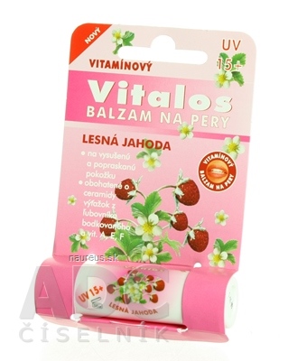 Levně Vitalos s.r.o. VITALOS Balzám na rty lesní jahoda SPF 15 vitamínový 1x1 ks