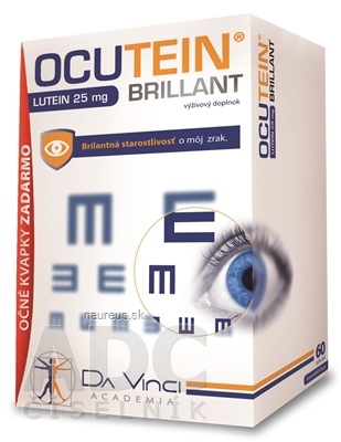 Levně Simply You Pharmaceuticals a.s. OCUTEIN BRILLANT Lutein 25 mg - DA VINCI cps 60 ks + oční kapky OCUTEIN Sensitive 15 ml zdarma, 1x1set 60 ks