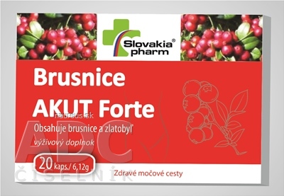 Levně Slovakiapharm SK, s.r.o. Slovakiapharm Brusinky AKUT Forte cps 1x20 ks 20 ks