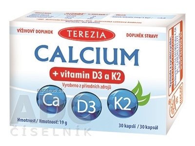 Levně TEREZIA COMPANY s.r.o. TEREZIA CALCIUM + vitamín D3 a K2 cps 1x30 ks 30 ks