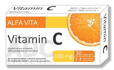 Levně ALFA VITA, s.r.o. ALFA VITA Vitamin C 100 mg tbl na cucání s příchutí pomeranče 1x30 ks