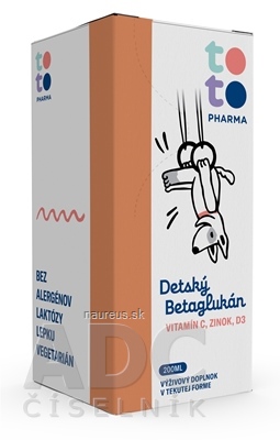 Levně TOTO Pharma s.r.o. TOTO Dětský Betaglukan + Vitamin C + Zinek + D3 v tekuté formě 1x200 ml 200ml