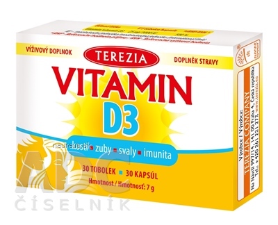 Levně TEREZIA COMPANY s.r.o. TEREZIA Vitamin D3 1000 IU cps 1x30 ks 30 ks