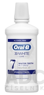 Levně PROCTER & GAMBLE Oral-B 3D WHITE Luxe PERFECTION ústní voda, bez alkoholu 1x500 ml