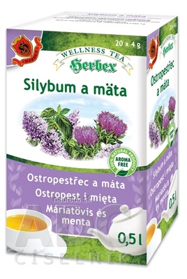 Levně HERBEX spol. s r.o. HERBEX Silybum a máta bylinná směs (wellness tea) 20x4 g (80 g) 20 x 4 g