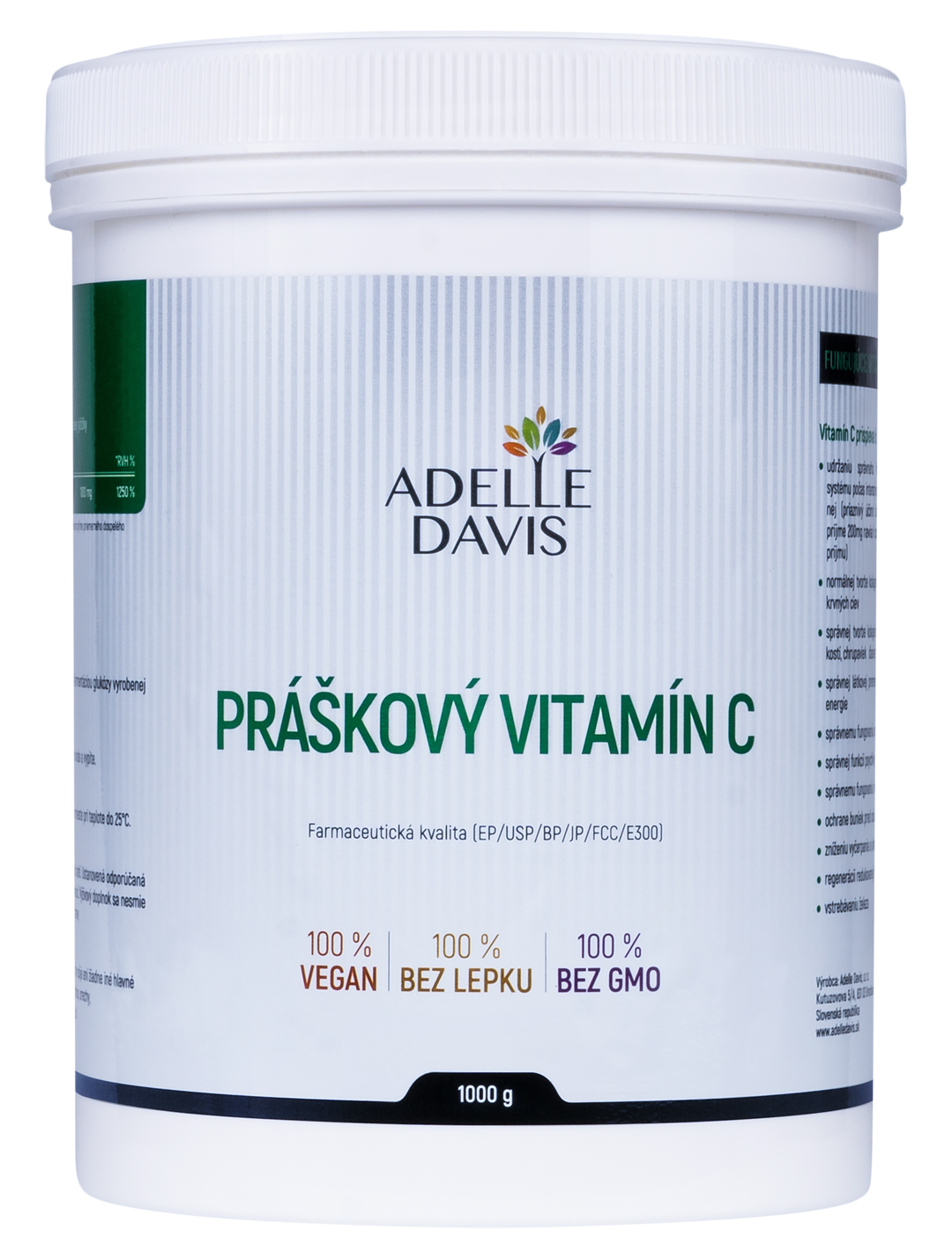 Levně Adelle Davis Adelle Davis - Vitamin C, práškový, 1 kg 1 kg