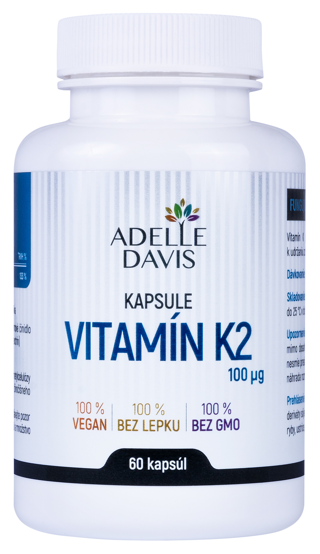 Adelle Davis - Vitamin K2 (MK-7), 100 mcg, 60 kapslí