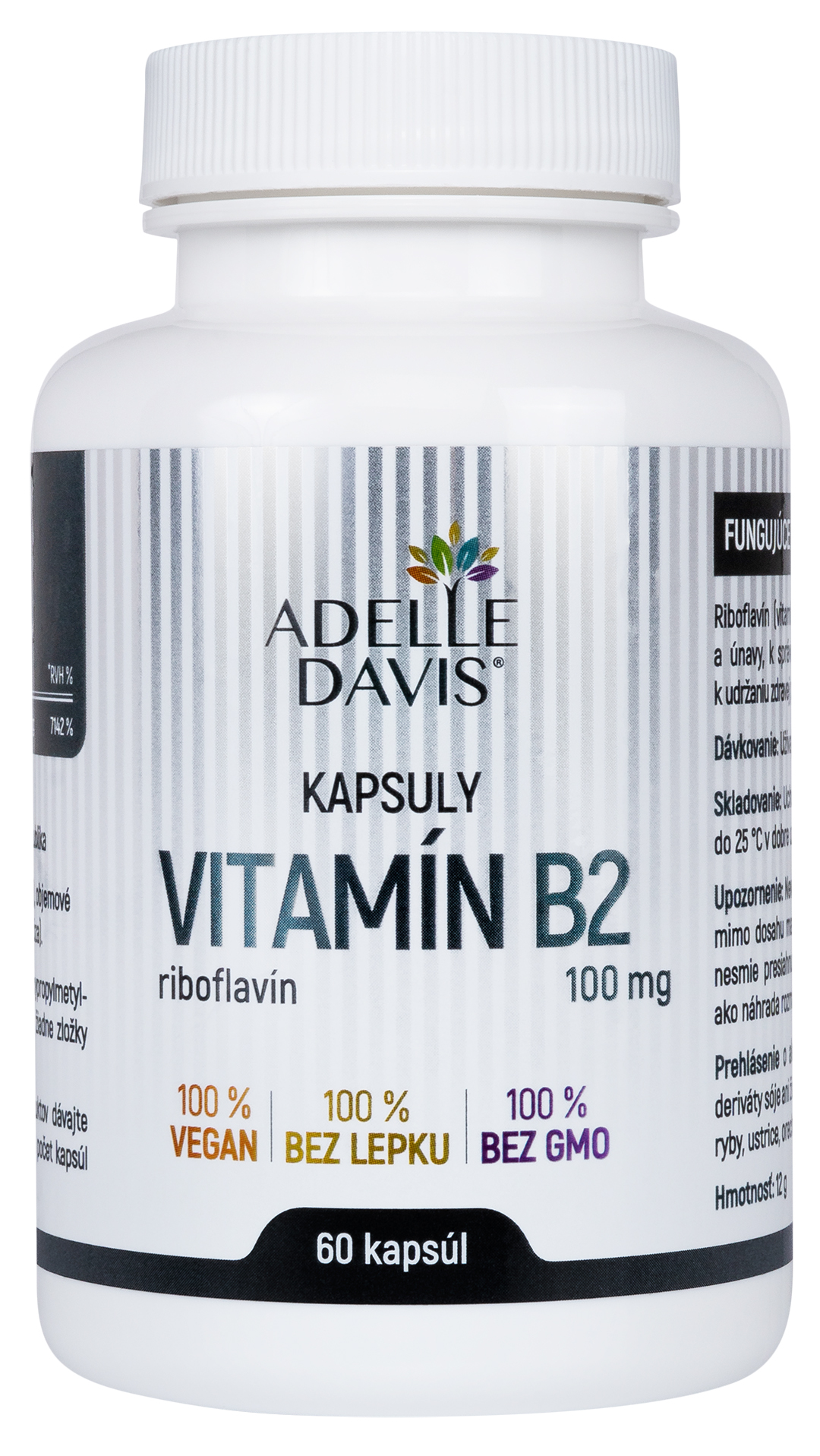 Levně Adelle Davis Adelle Davis - Vitamin B2 (Riboflavin) 100 mg, 60 kapslí 60 ks