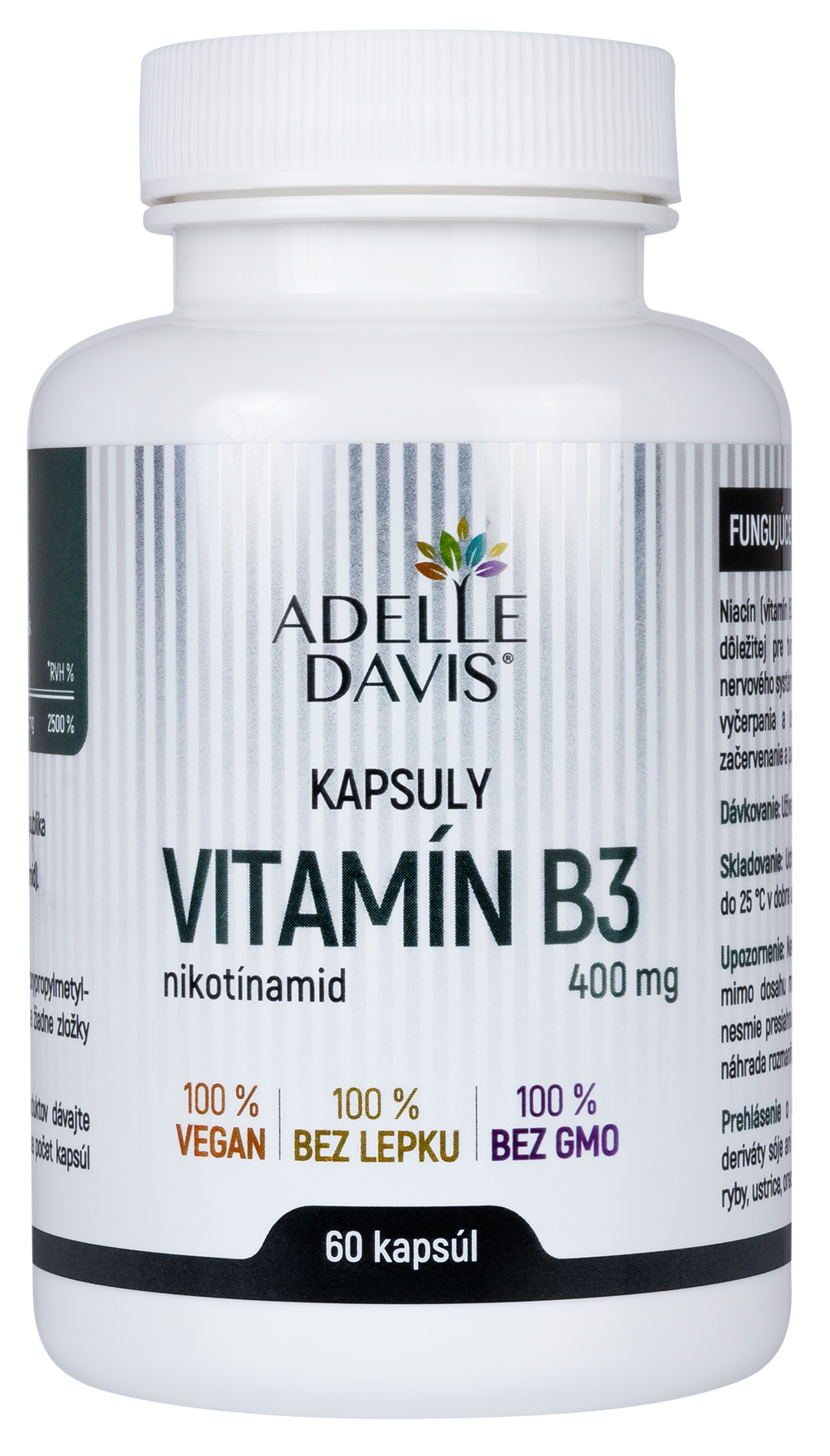 Adelle Davis - Vitamin B3 (Niacinamid) 400 mg, 60 kapslí