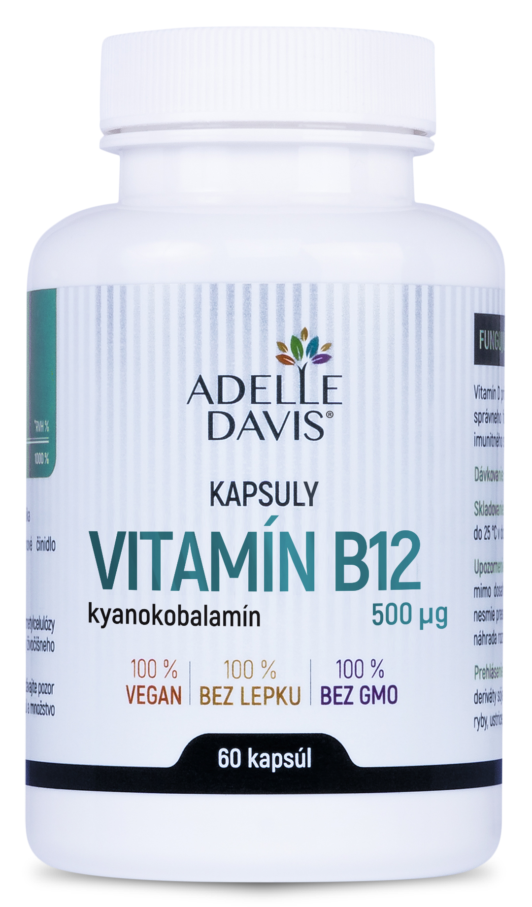 Levně Adelle Davis Adelle Davis - Vitamin B12 500 mcg, 60 kapslí 60 ks
