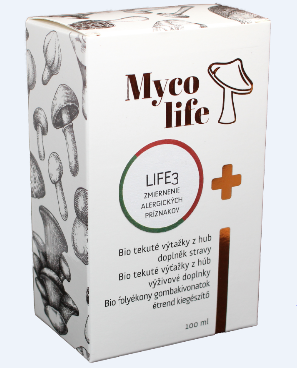 Levně Mycolife MYCOLIFE-LIFE 3 bio Agaricus, bio Reishi, 100 ml - Zmírnění alergických příznaků 100 ml