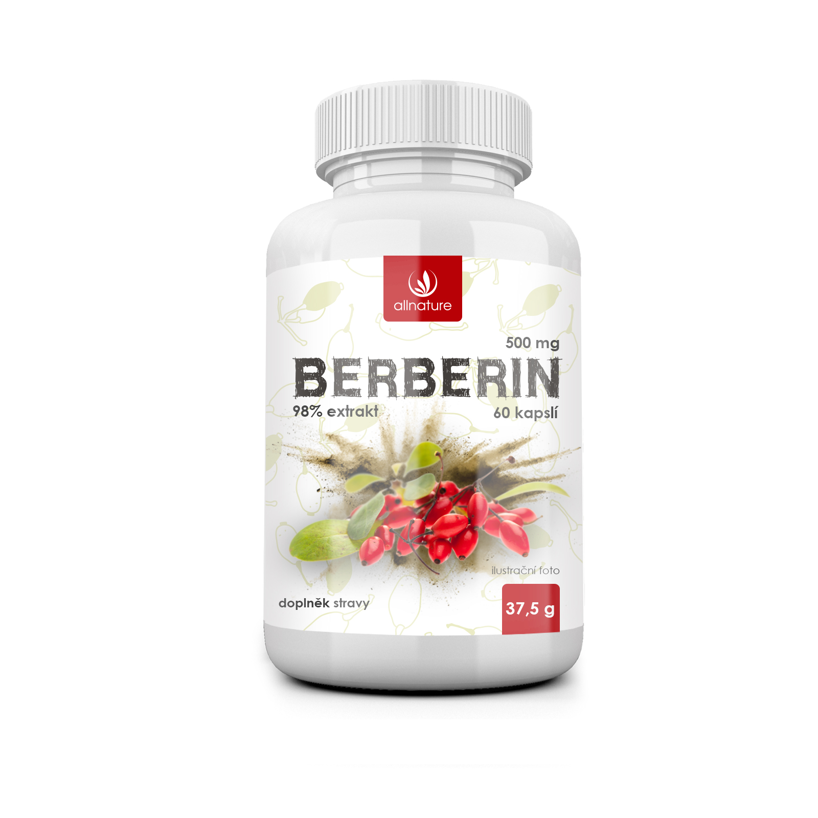 Levně Allnature Berberin Extrakt 98% 500 mg 60 kapslí 500mg