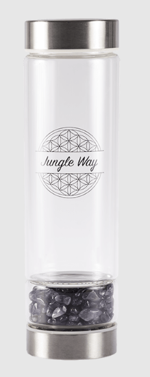 Levně Jungle Way Skleněná láhev s ametystem květ života 0.63 kg