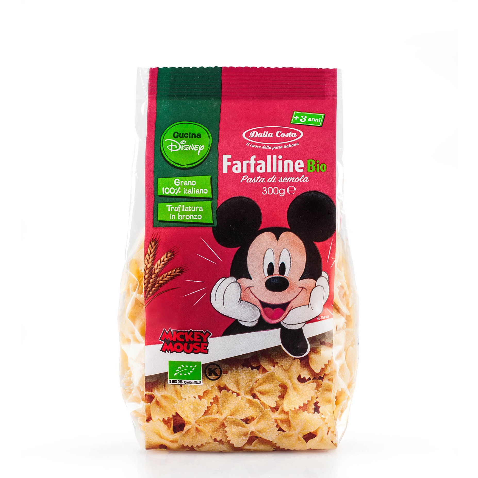 Levně Dalla Costa BIO Těstoviny Disney Mickey Farfalline 300 g 300 g