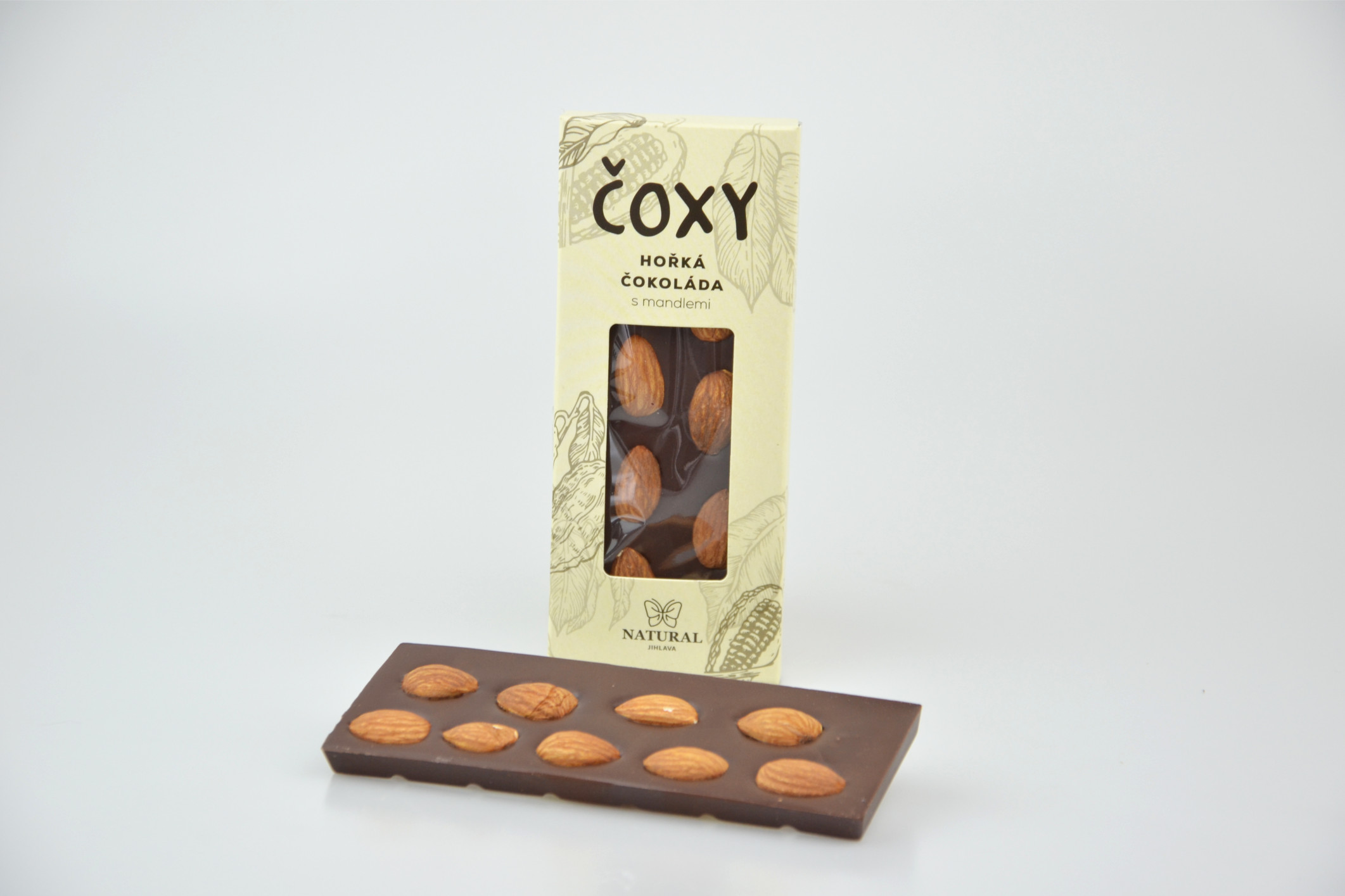 ČOXY - bitter chocolate with almonds and xylitol - Natural 50g