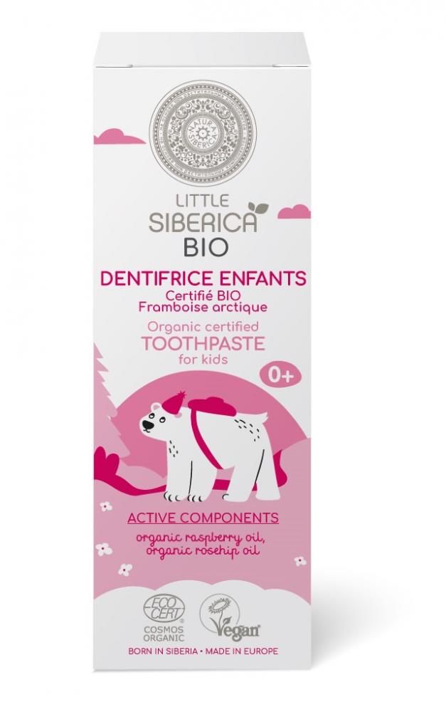 Levně Little Siberica Přírodní certifikovaná zubní pasta pro děti - arktická malina 60 g