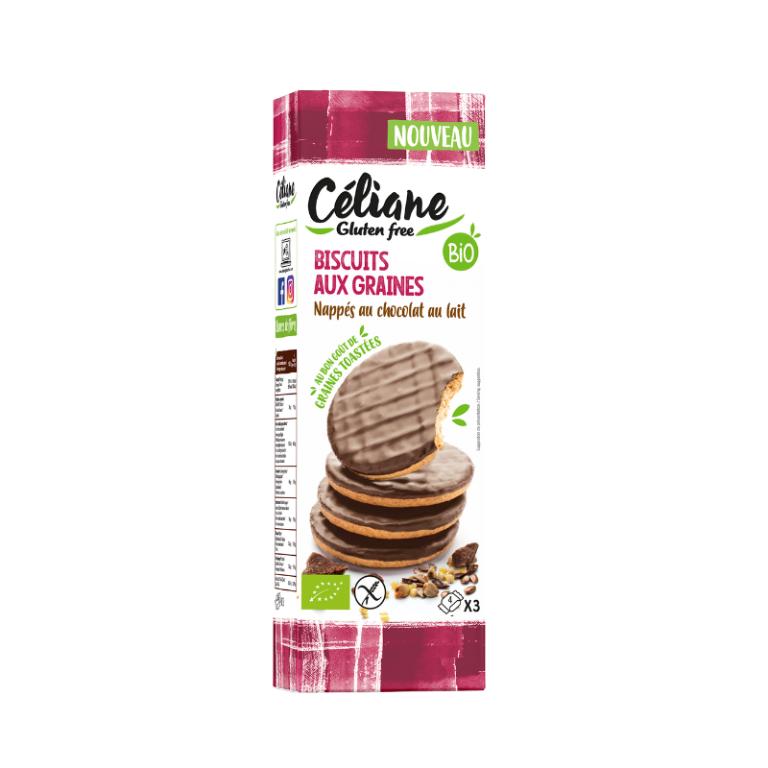 Levně Celiane glutenfree Celiane bezlepkové sušenky se směsí semínek máčené v mléčné čokoládě 150 g