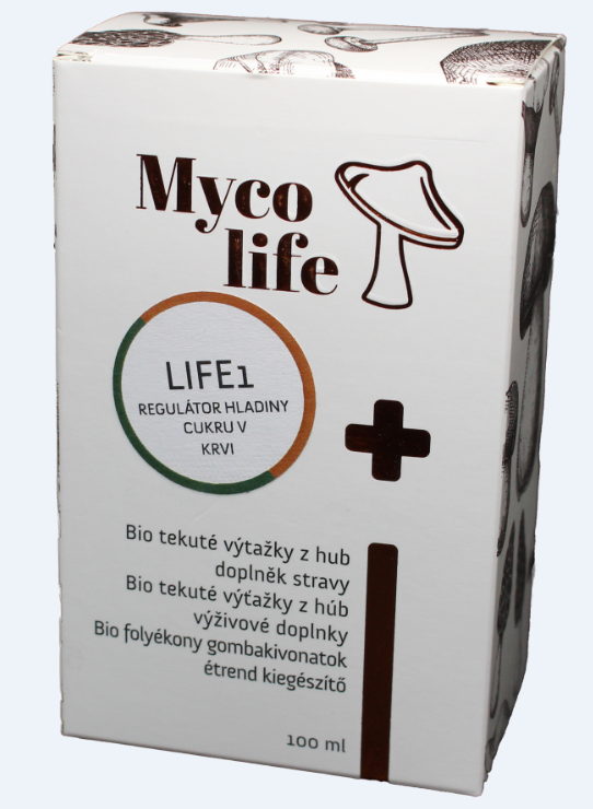 Mycolife MYCOLIFE-LIFE 1 bio Maitake bio Mandla, 100 ml - Pomocník při vysoké hladině cukru v krvi 100 ml