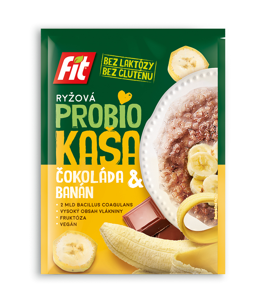 Levně FIT KASA Fit rýžová probio kaše čokoláda a banán 52g