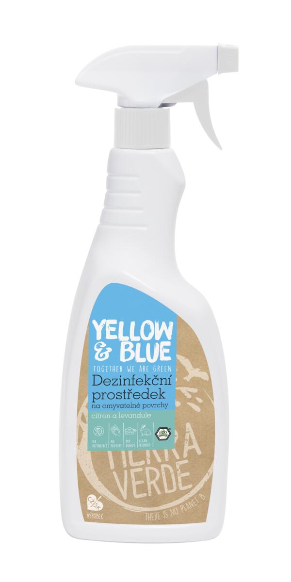 Levně Yellow & Blue Dezinfekční prostředek na omyvatelné povrchy citron a levandule (rozprašovač 750 ml) 750ml