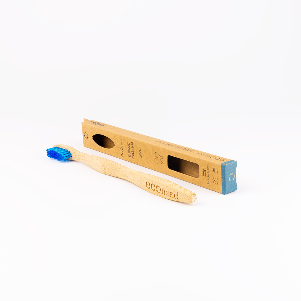 Ecohead Bambusový zubní kartáček Medium blue Blue