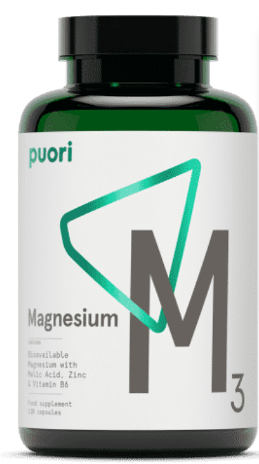 Levně Puori M3 - Snadno vstřebatelný komplex hořčíku, zinku a vitaminu B6 - vegan - 120 kapslí 100g