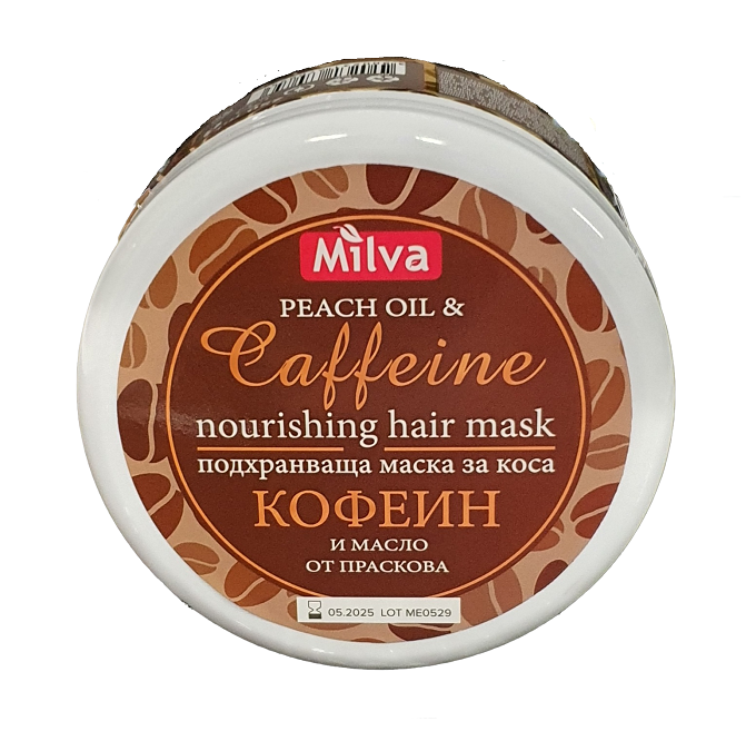 Levně Milva Vyživující vlasová maska ​​s kofeinem a broskvovým olejem 250ml 250 ml