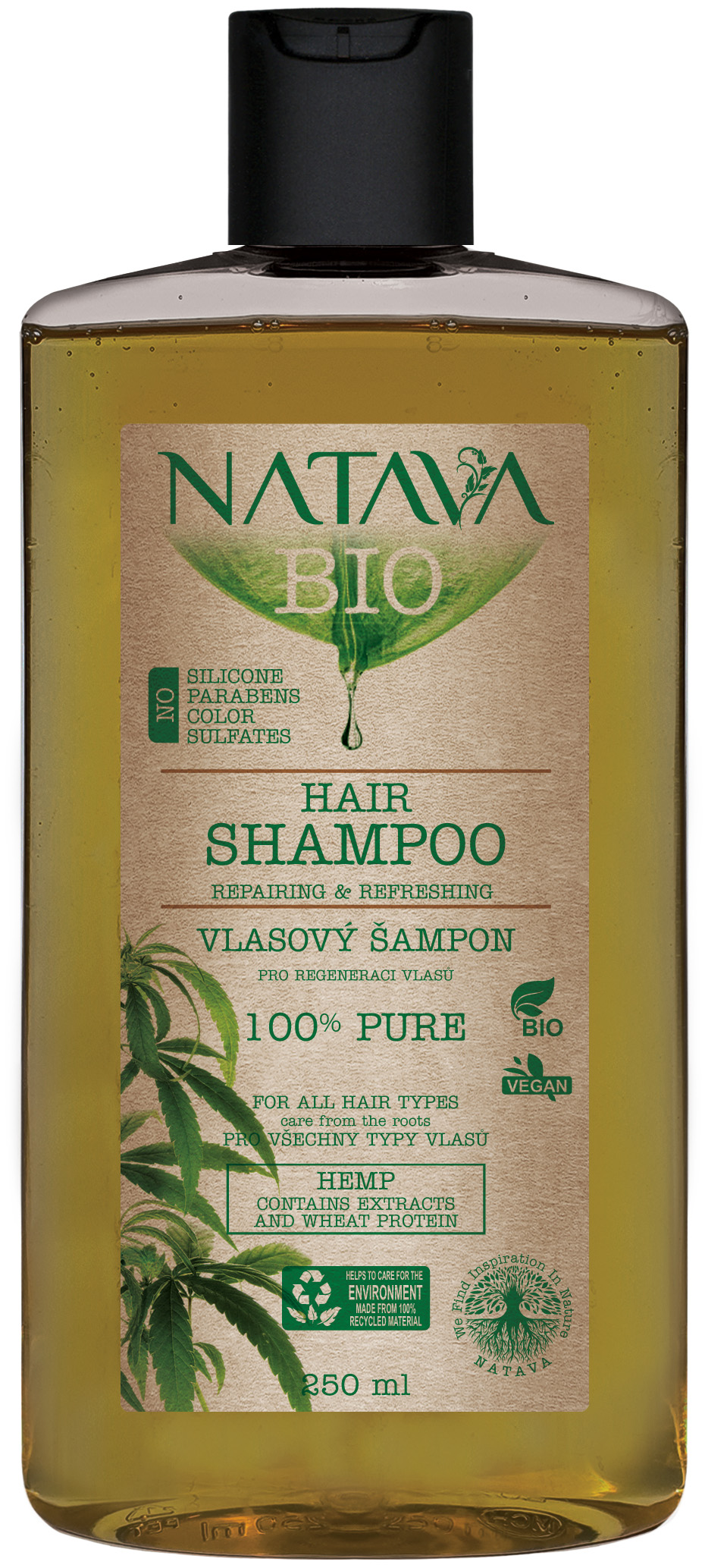 Levně NATAVA Šampon Konopí - pro regeneraci vlasů 250ml