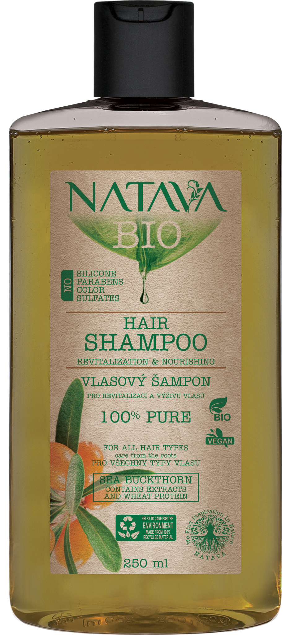 Šampon Rakytník - revitalizace a výživa vlasů