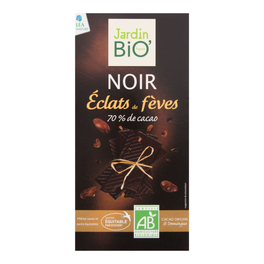Levně Jardin Bio Čokoláda hořká s kousky kakaových bobů 100 g BIO 100 g
