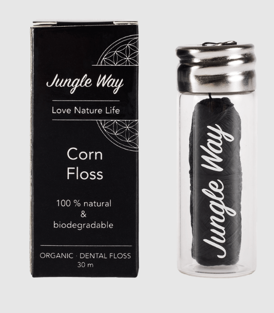 Levně Jungle Way Zubní nit z kukuřičného vlákna se skleněným pouzdrem 0.035 kg