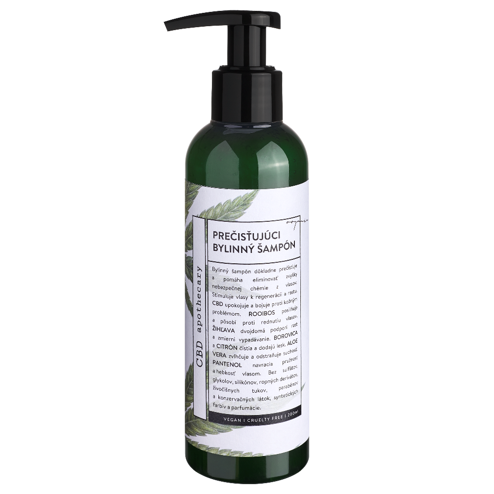 Pročišťující a stimulační bylinný šampon 200 mg CBD