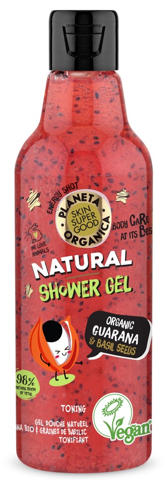 Levně Skin Super Good Planeta Organica - přírodní sprchový gel - guarana a bazalkové semínka 250 ml